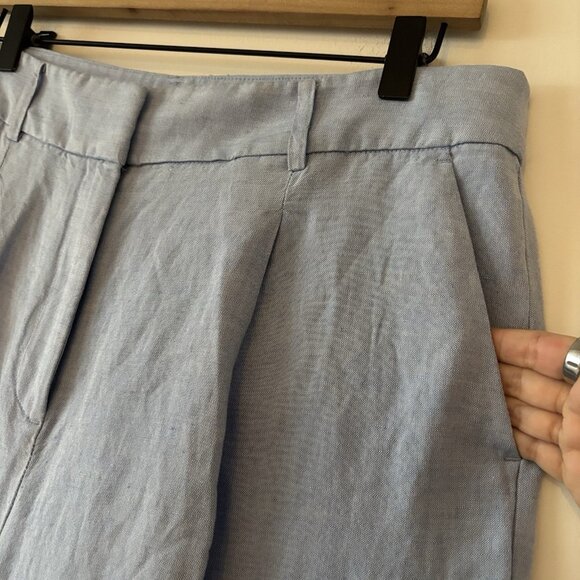 LOFT Linen Blend Wide Leg Pants Baby Blue Women’s 10 TALL FIT Coastal Career - Picture 13 of 16